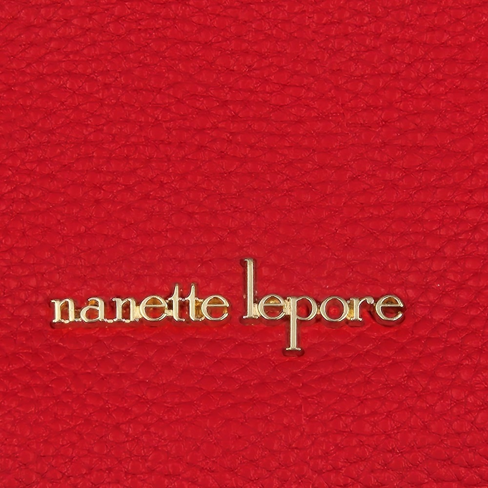 Nanette Lepore Small Red Crescent Hobo Shoulder Bag‎ Faux Leather Purse - Picture 2 of 12